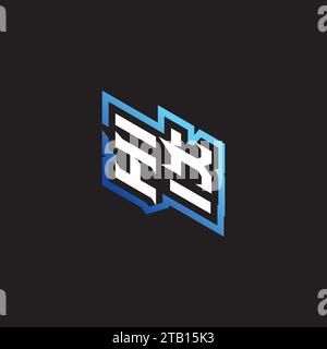 IK initial gaming team, youtube, twitch and clipart stock illustration logo Stock Vector