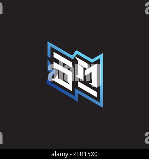 JM initial gaming team, youtube, twitch and clipart stock illustration logo Stock Vector