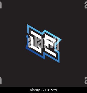 LF initial gaming team, youtube, twitch and clipart stock illustration logo Stock Vector