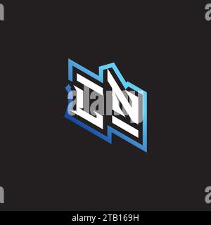 LN initial gaming team, youtube, twitch and clipart stock illustration logo Stock Vector