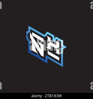 NX initial gaming team, youtube, twitch and clipart stock illustration logo Stock Vector