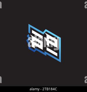 PP initial gaming team, youtube, twitch and clipart stock illustration logo Stock Vector