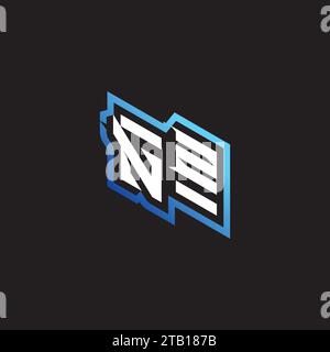 NZ initial gaming team, youtube, twitch and clipart stock illustration logo Stock Vector
