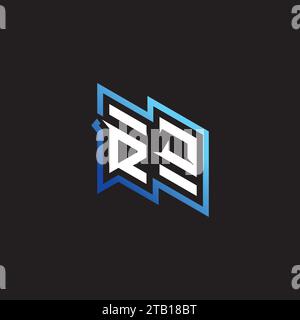 RJ initial gaming team, youtube, twitch and clipart stock illustration logo Stock Vector