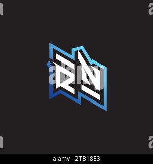 RN initial gaming team, youtube, twitch and clipart stock illustration logo Stock Vector