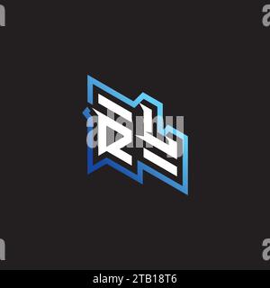 RL initial gaming team, youtube, twitch and clipart stock illustration logo Stock Vector