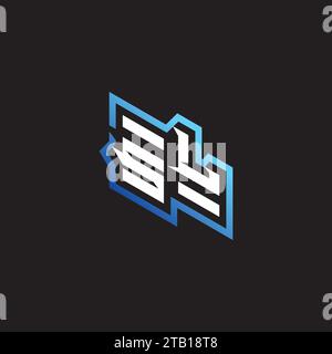 SL initial gaming team, youtube, twitch and clipart stock illustration logo Stock Vector