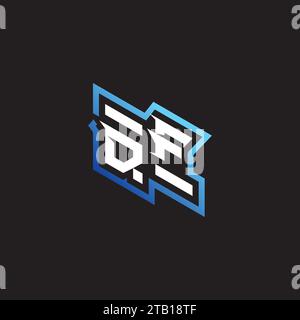 QF initial gaming team, youtube, twitch and clipart stock illustration logo Stock Vector