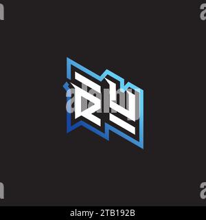 RU initial gaming team, youtube, twitch and clipart stock illustration logo Stock Vector