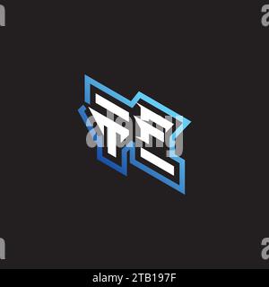 TF initial gaming team, youtube, twitch and clipart stock illustration logo Stock Vector