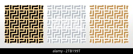 Set of abstract geometric patterns. Seamless vector backgrounds. Colored ornaments Graphic modern patterns Simple lattice graphic design Stock Vector