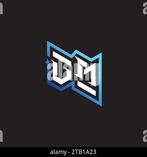 VM initial gaming team, youtube, twitch and clipart stock illustration logo Stock Vector