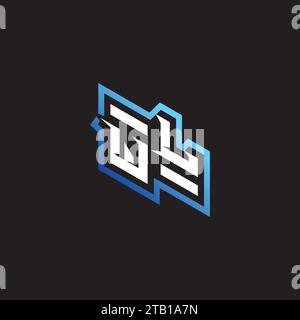 WL initial gaming team, youtube, twitch and clipart stock illustration logo Stock Vector