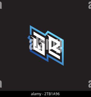 WR initial gaming team, youtube, twitch and clipart stock illustration logo Stock Vector