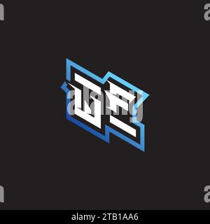 WF initial gaming team, youtube, twitch and clipart stock illustration logo Stock Vector
