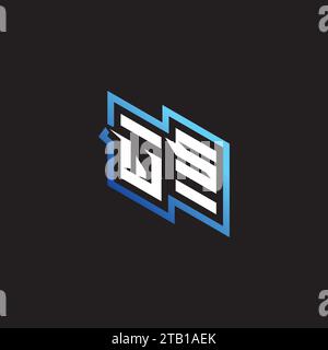 WS initial gaming team, youtube, twitch and clipart stock illustration logo Stock Vector