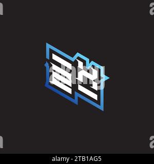 ZX initial gaming team, youtube, twitch and clipart stock illustration logo Stock Vector