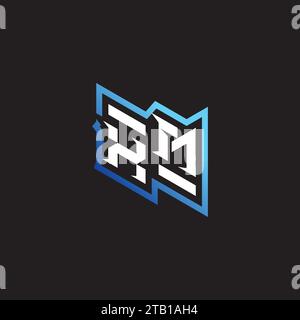 XM initial gaming team, youtube, twitch and clipart stock illustration logo Stock Vector
