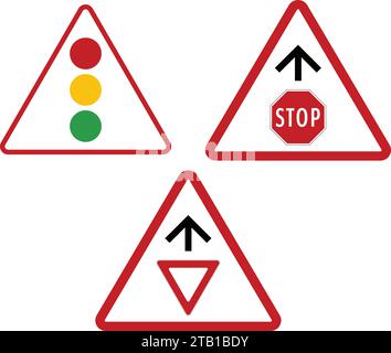 Advance warning of traffic control devices signs, Road signs in the Philippines, Regulatory signs indicate the application of legal or statutory requi Stock Vector