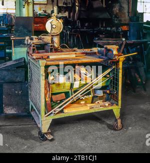 Detail shot of a rundown historic blacksmith workshop Stock Photo