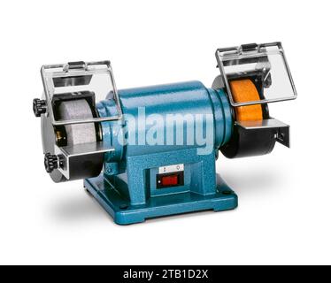 Bench grinder isolated on white with shadow Stock Photo