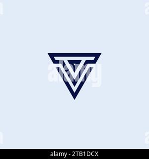 V Triangle Logo Simple Design Stock Vector