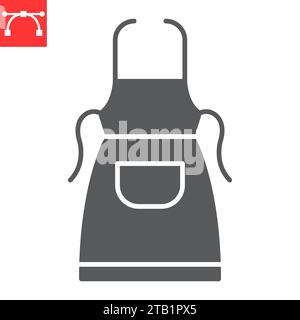Apron glyph icon, kitchen and housewife, apron vector icon, vector graphics, editable stroke solid sign, eps 10. Stock Vector