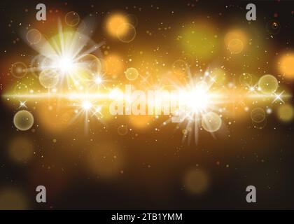 Bokeh Abstract Background with Glitter Lights. Bokeh lights at night, blurry shiny speckles. Vector illustration. Eps 10. Stock Vector