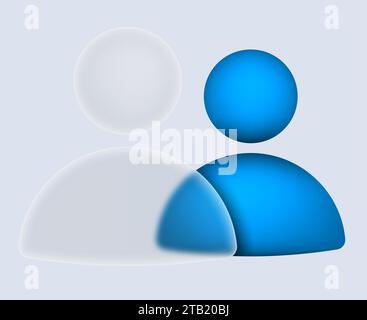 User gradient blur button with glassmorphism 3D icon design. Vector illustration. Eps 10. Stock Vector