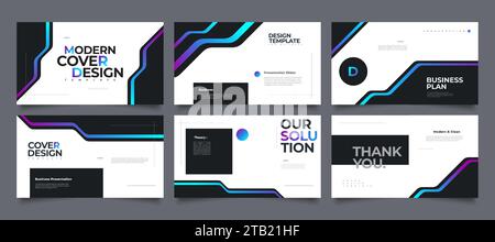 Modern and Creative Presentation Templates Set. Horizontal Poster with Modern Gradient Style for, Branding, Flyer, Leaflet, Marketing, Advertising Stock Vector