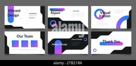 Modern and Creative Presentation Templates Set. Horizontal Poster with Modern Gradient Style for, Branding, Flyer, Leaflet, Marketing, Advertising Stock Vector