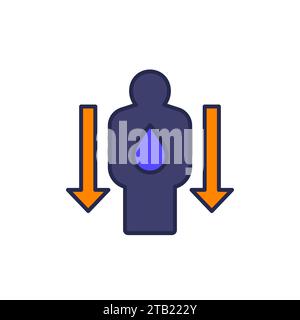 dehydration or low body water icon, vector Stock Vector