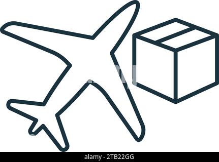 Air cargo outline icon. Monochrome simple sign from logistics collection. Air cargo icon for logo, templates, web design and infographics. Stock Vector