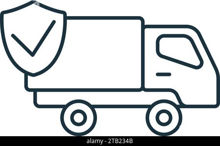 Cargo insurance outline icon. Monochrome simple sign from logistics collection. Cargo insurance icon for logo, templates, web design and infographics. Stock Vector
