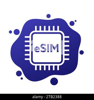 eSIM card icon for web Stock Vector