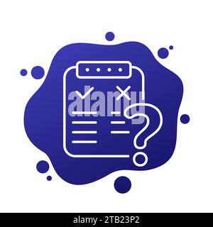 Pros and cons list line icon, vector Stock Vector