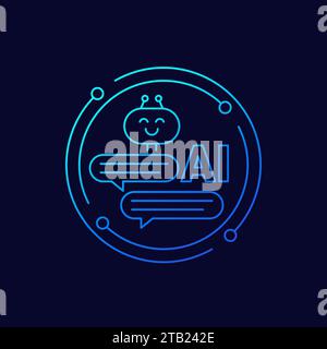 AI chat bot icon, Artificial intelligence Stock Vector