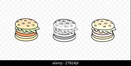 Burger, hamburger, fast food, food, meal, eat and eating, graphic design. Sandwich, eatery, cookery, catering and canteen, vector design Stock Vector