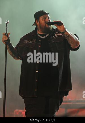 FORT LAUDERDALE, FL - DECEMBER 03: Jelly Roll performs during day 2 of Audacy s Riptide Music Festival 2023 at Fort Lauderdale Beach Park on December 03, 2023 in Fort Lauderdale, Florida. Copyright: xmpi04x Stock Photo