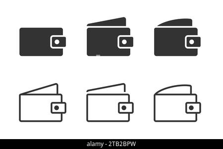 Wallet Icons set. Flat vector illustration Stock Vector