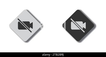 Turn off video icon symbol. Video cam off icon. Flat vector illustration Stock Vector