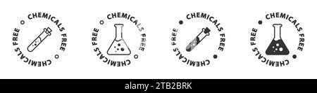 Chemical free icons set. Vector illustration Stock Vector