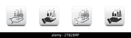 Chart graph icon on a hand. IPO icon. Vector illustration Stock Vector