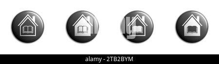 Library icon. Home education icons. Online learning. Home schooling symbol. Vector illustration Stock Vector