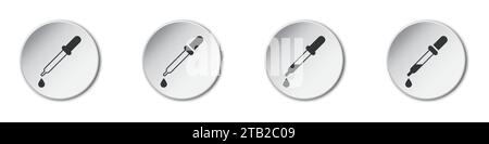 Dropper icons set. Flat vector illustration Stock Vector