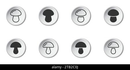 Mushroom Icons. Champignon icon. Vector illustration Stock Vector