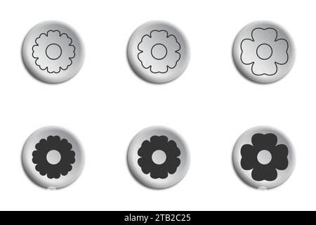 Flower Icon. Simple design. Vector illustration Stock Vector