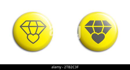 Diamond and heart sign icon. Vector illustration Stock Vector