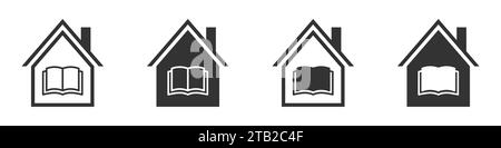 Library icon. Home education icons. Online learning. Home schooling symbol. Vector illustration Stock Vector