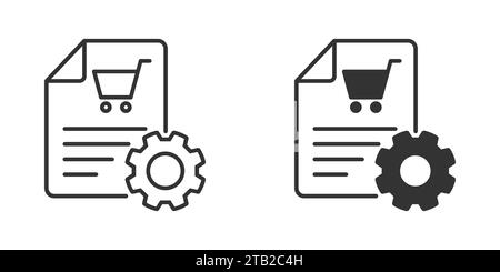 Cart with gear. Procurement icon. Order, purchase processing symbol. Vector illustration Stock Vector